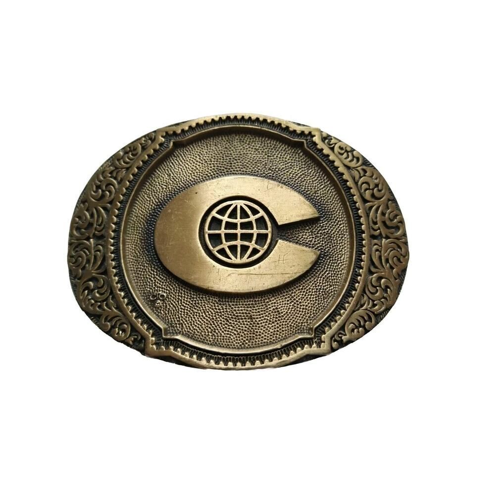 Vintage O.C Tanner Solid Brass Company Belt Buckle 1981 Oval